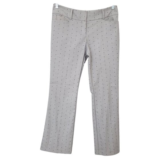 7Th Avenue Design Studio Pants - 7th Avenue Design Studio Petite Polka Dot Straight-Leg Pants Womens Size 4P Gray